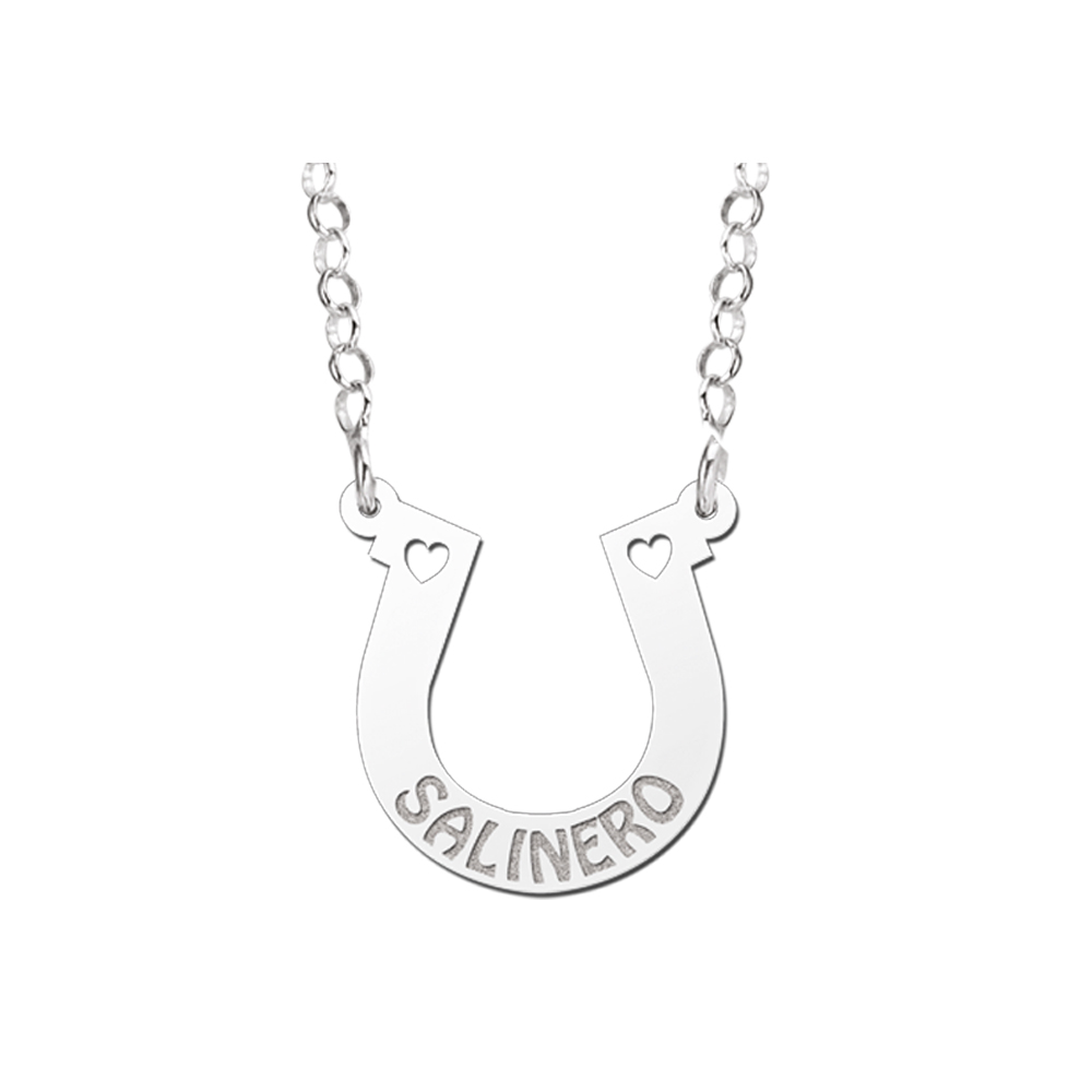 Silver namenecklace horseshoe 1 name