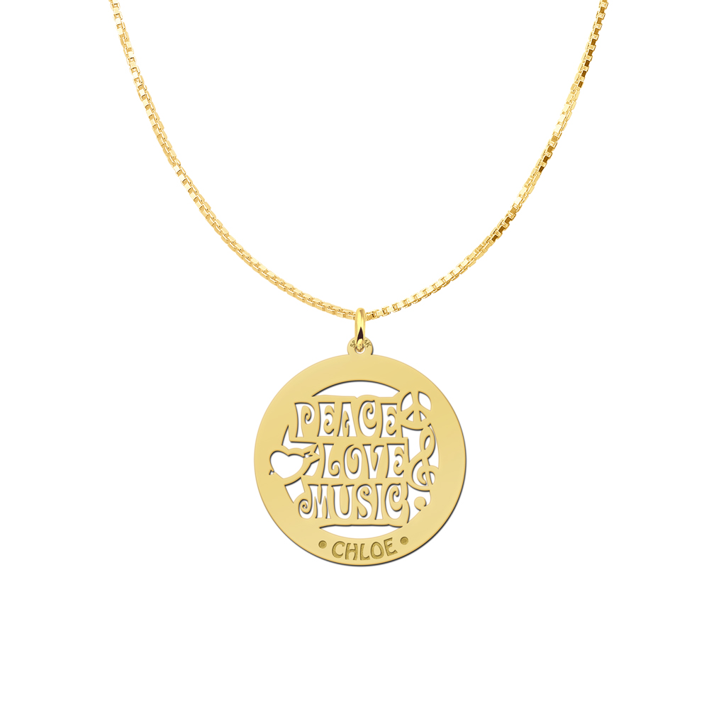 Gold namependant Music 60