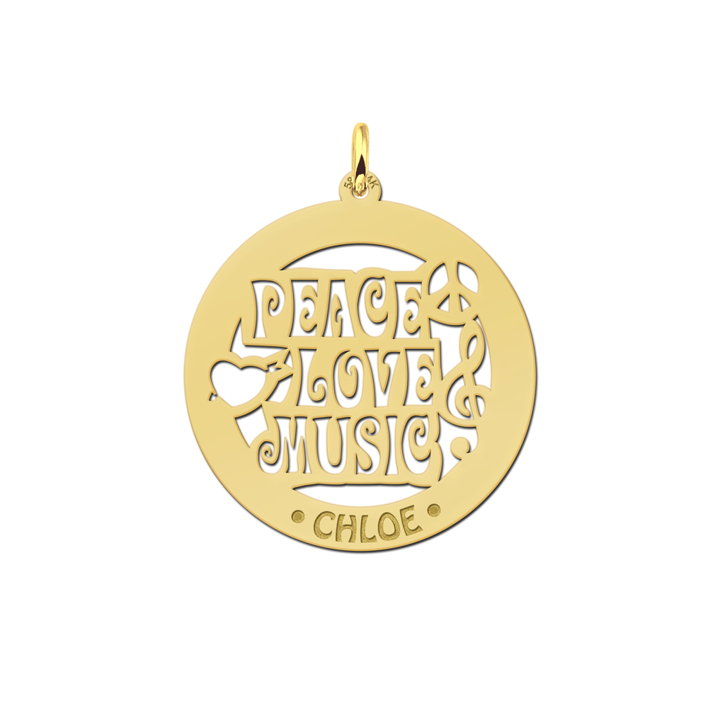 Gold namependant Music 60