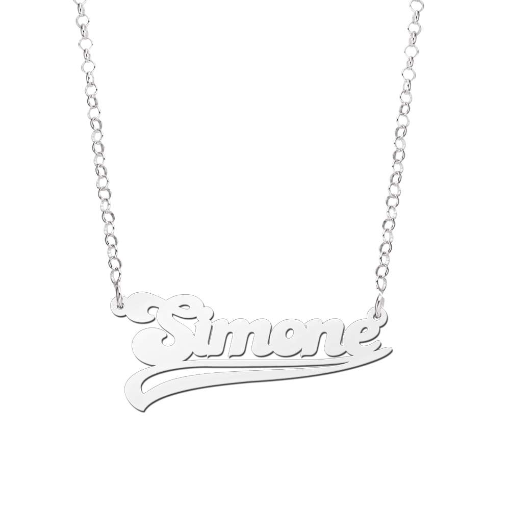 Silver name necklace, model Simone