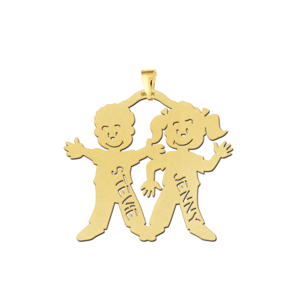 Golden mothers pendant boy-girl