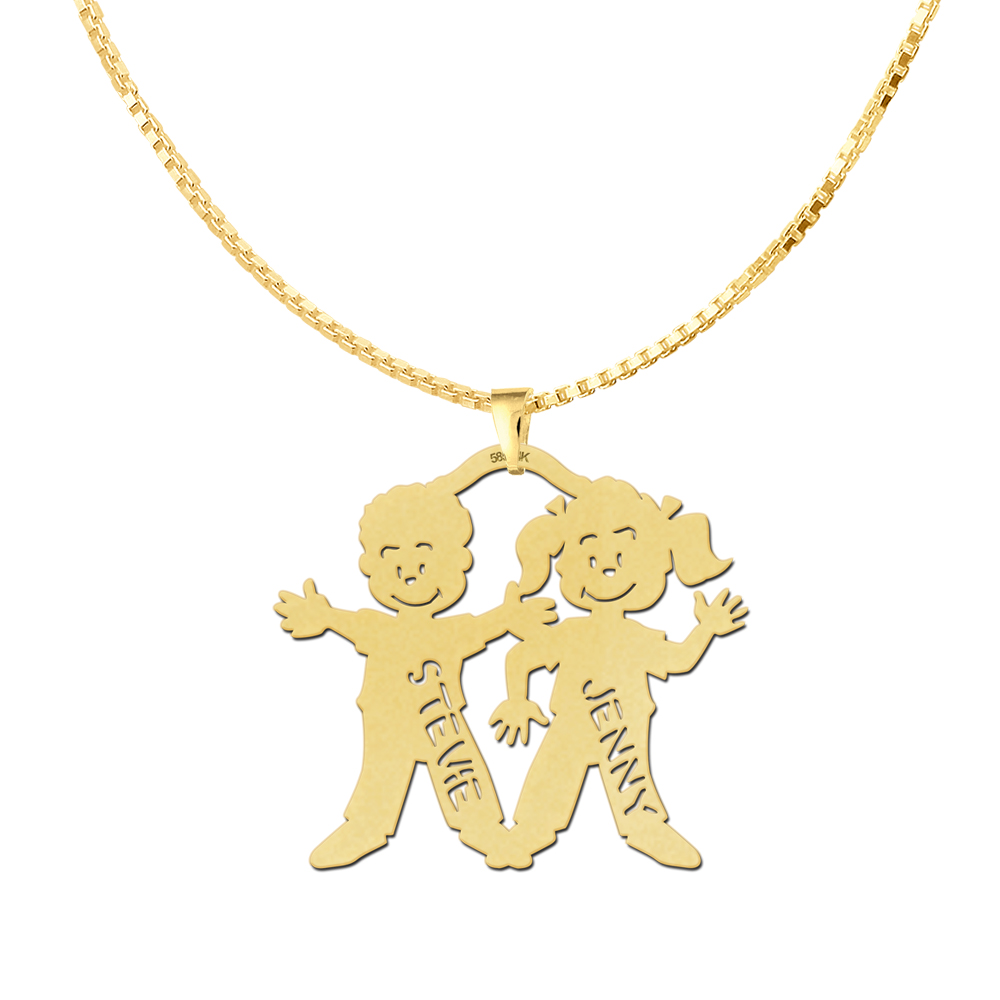 Golden mothers pendant boy-girl