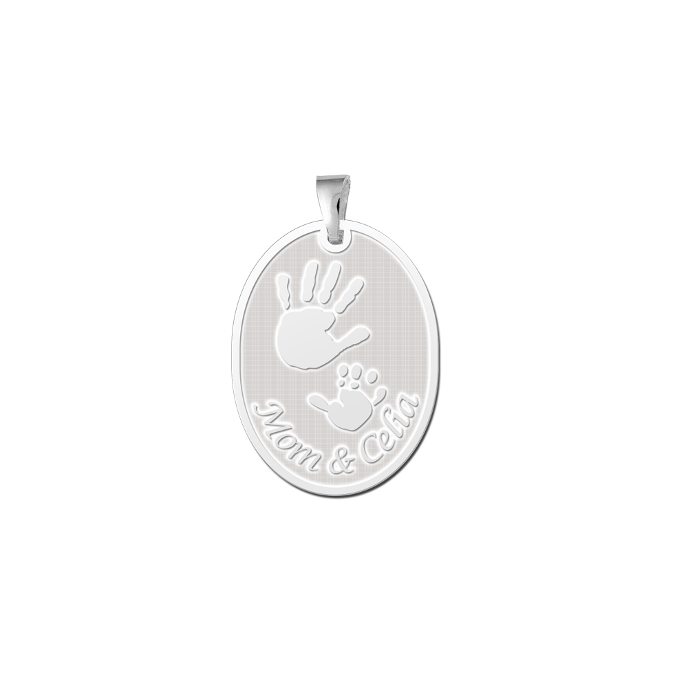 Silver babyhands pendant