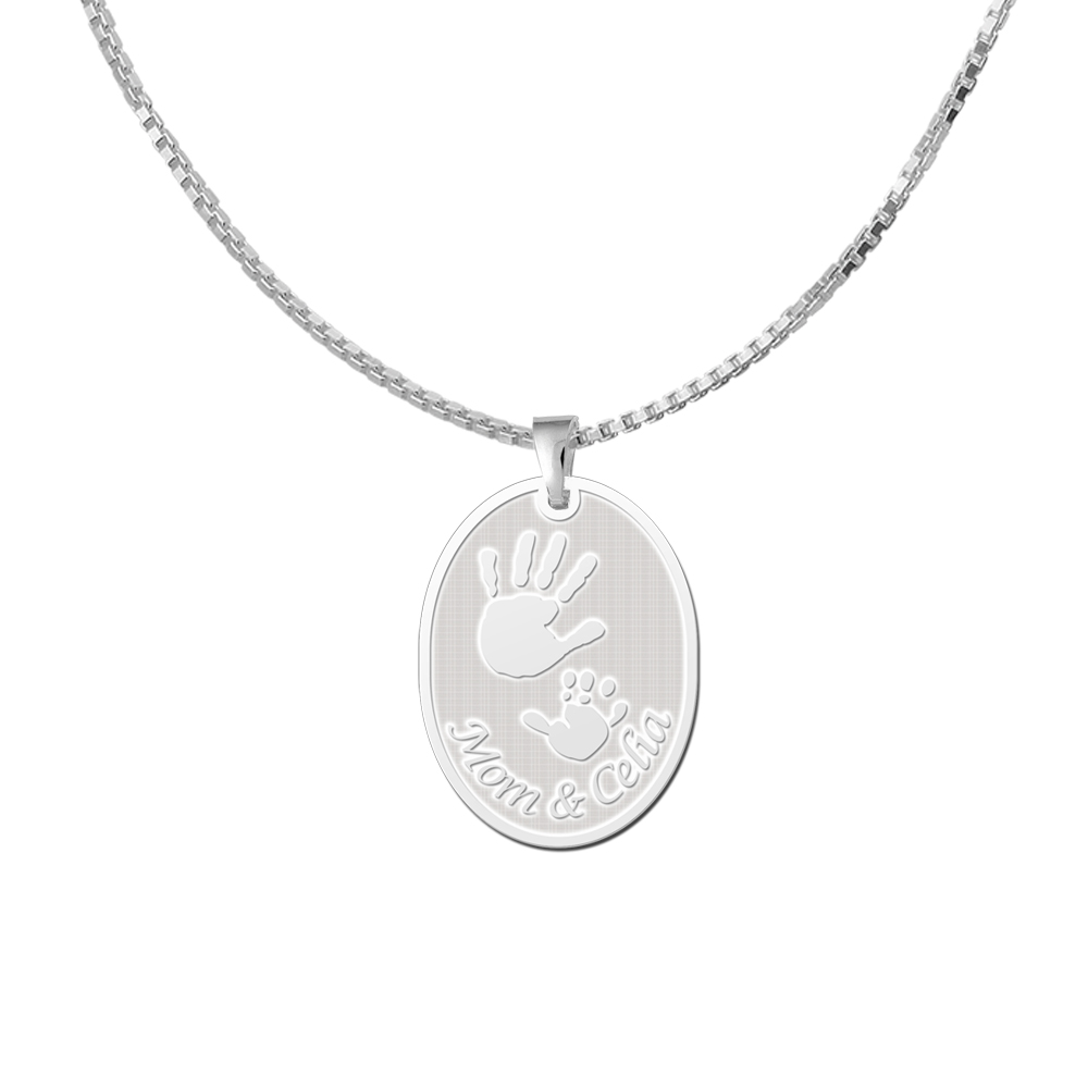 Silver babyhands pendant