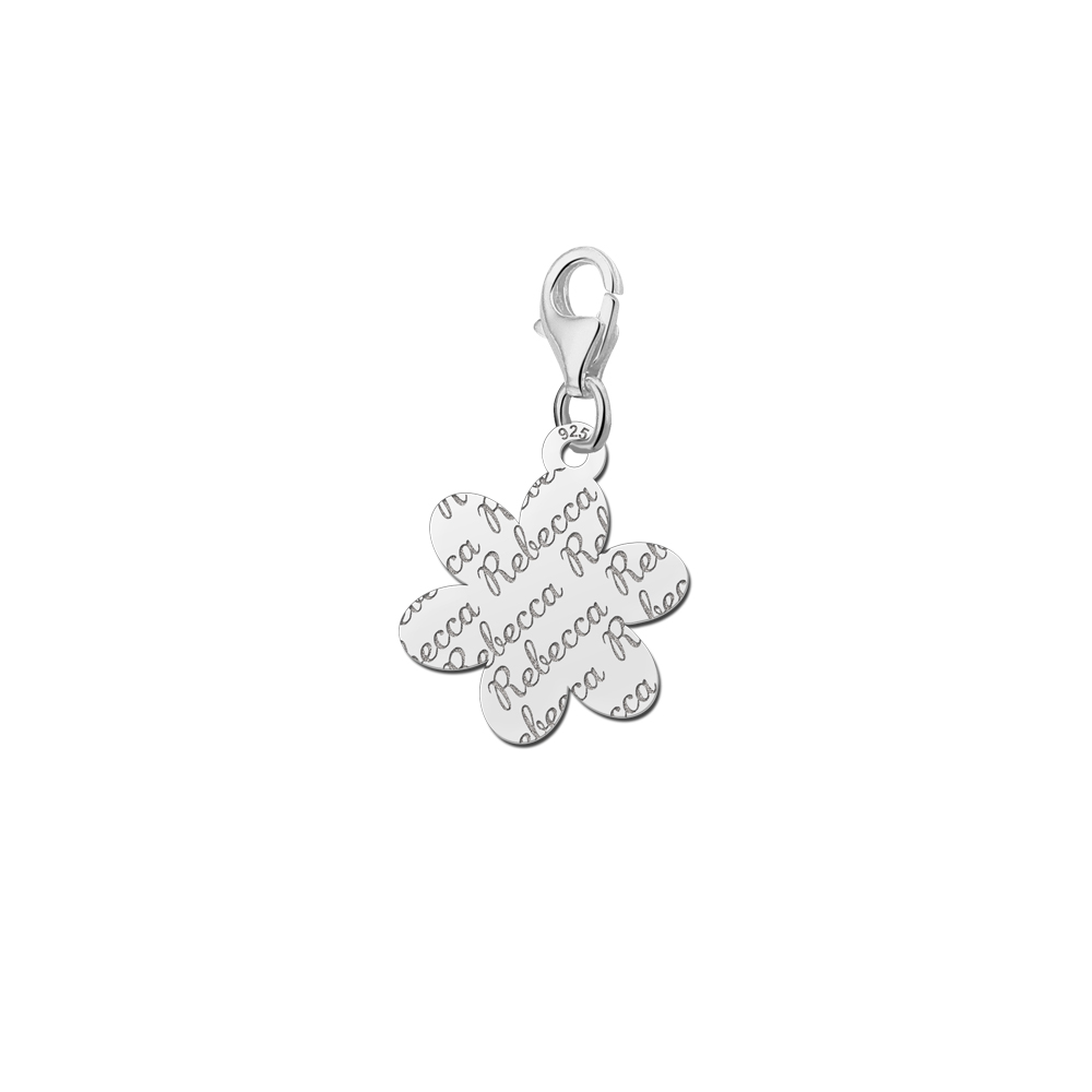 Silver namecharm repeat flower