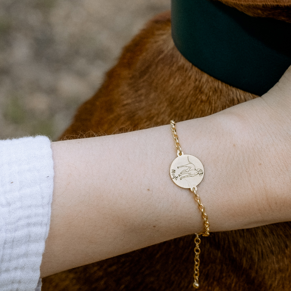 Gold dog bracelet Cavalier King Charles Spaniel Gold dog bracelet Cavalier King Charles Spaniel