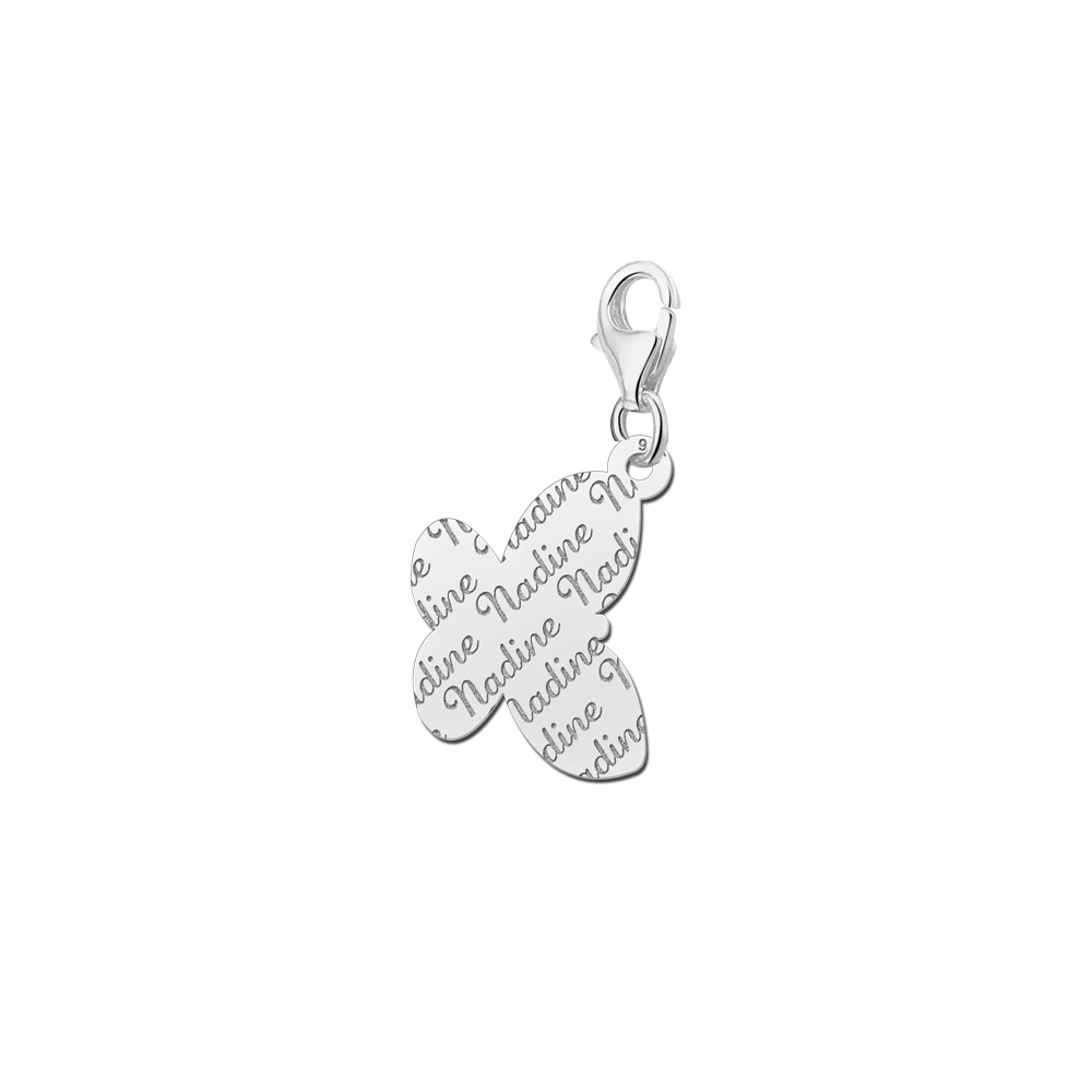 Silver namecharm repeat butterfly