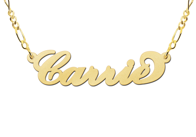 Gold name necklace Carrie style