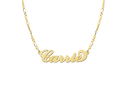 Gold name necklace Carrie style