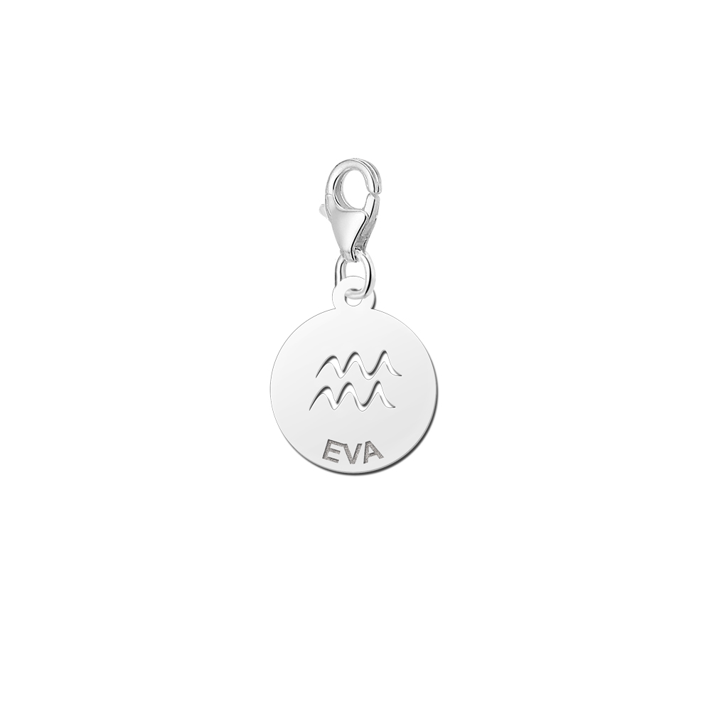 Silver zodiac namecharm Aquarius