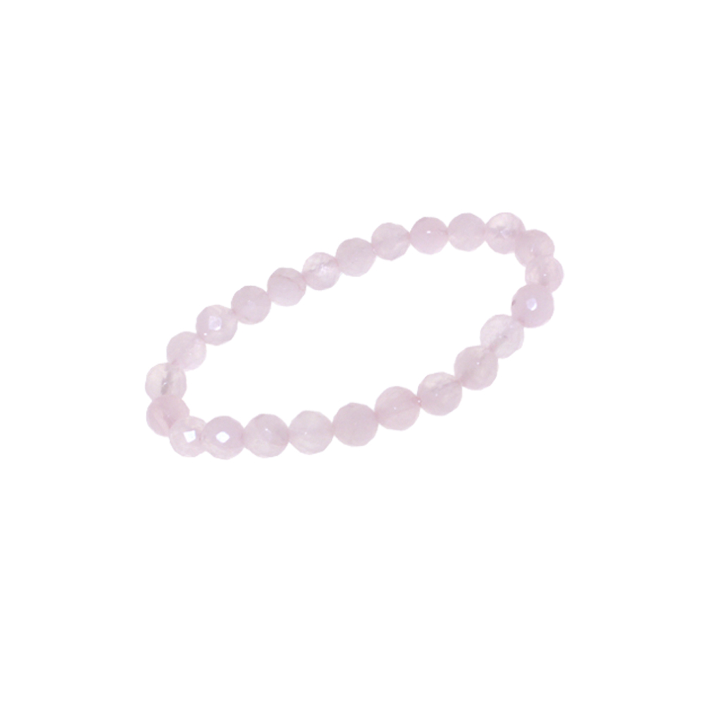 Bracelet facet cut rose quarts
