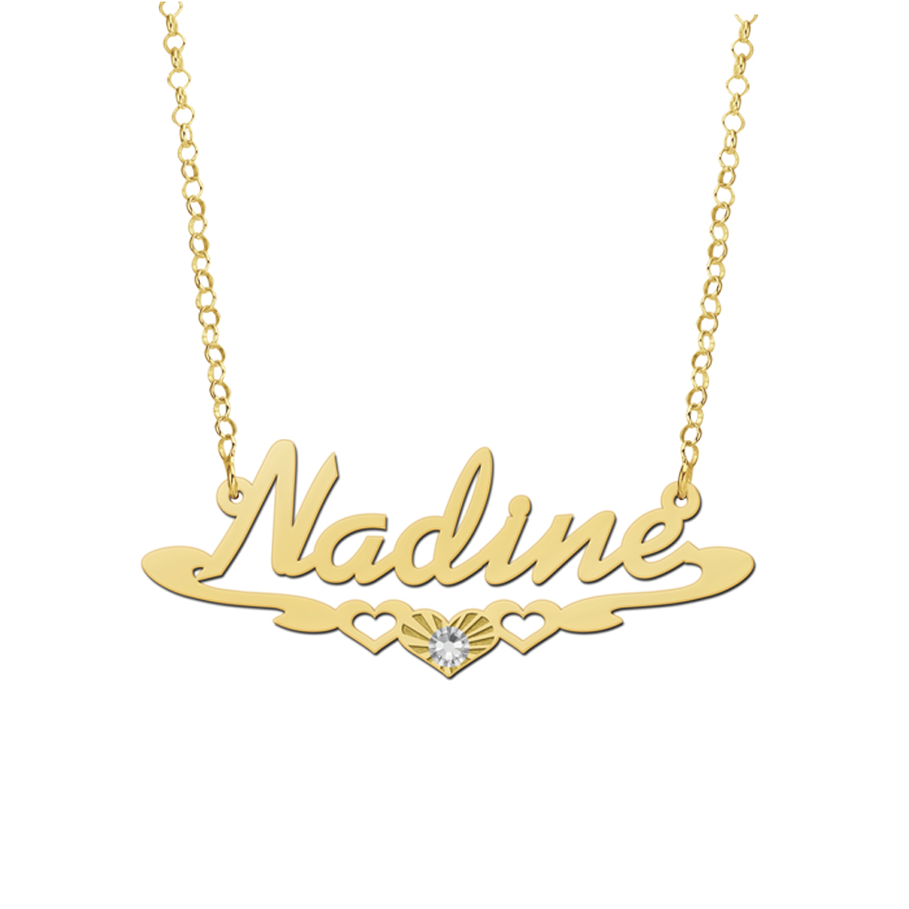 Gold name necklace, model Nadine