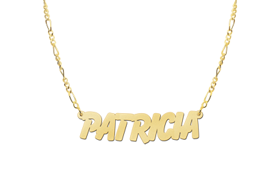 Gold name necklace, model Patricia