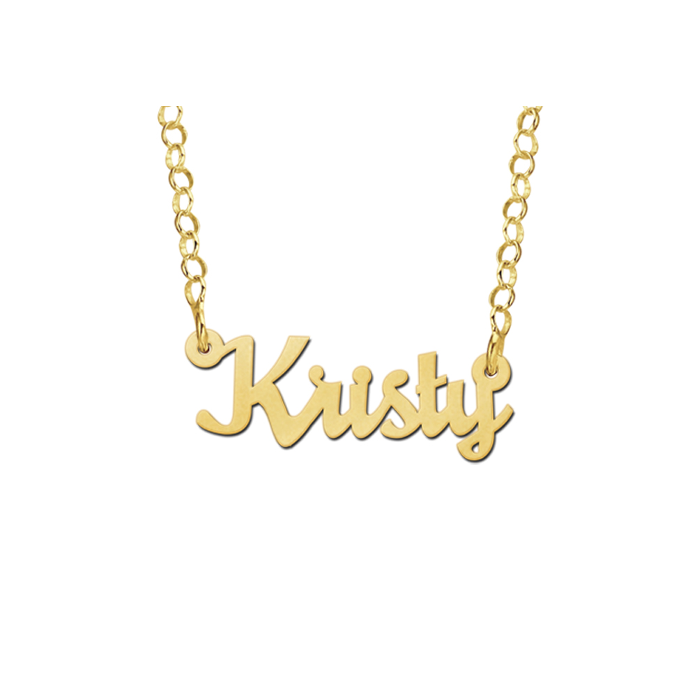 Gold child’s name necklace, model Kristy