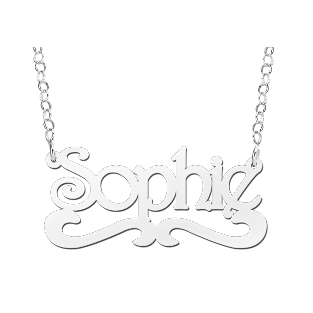 Silver name necklace, model Sophie