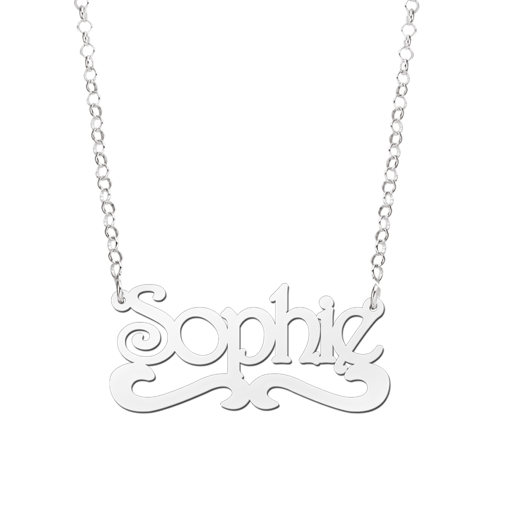 Silver name necklace model Sophie