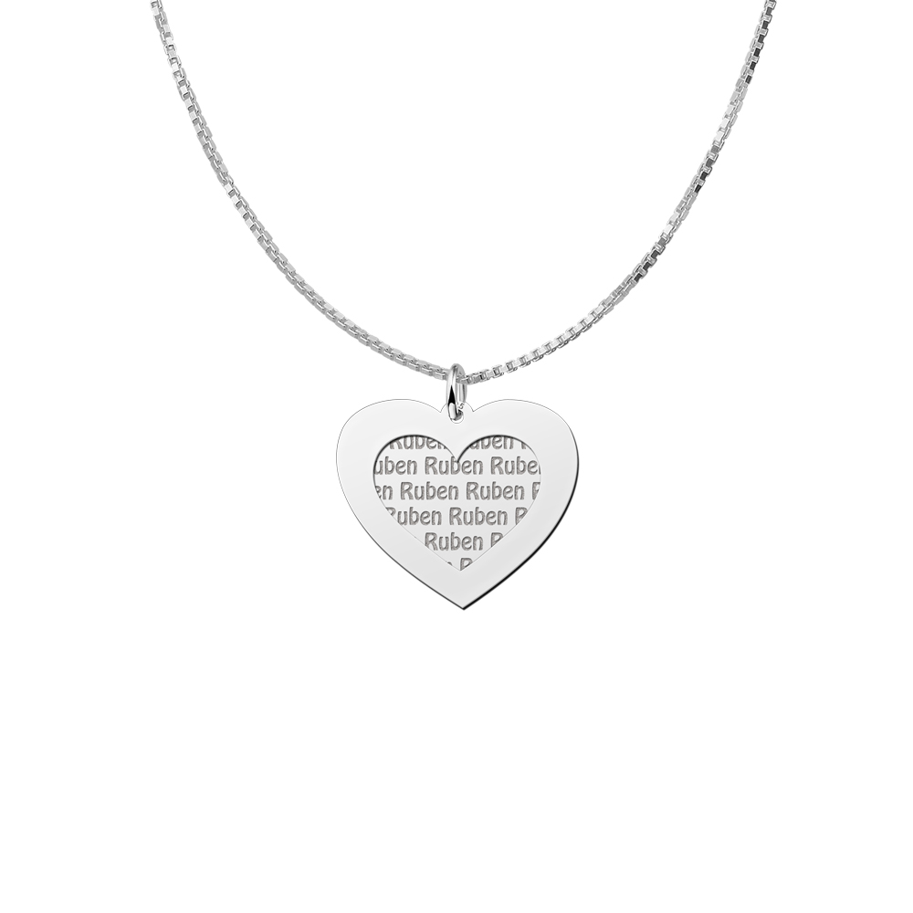 Silver namependant 2-pieces  heart