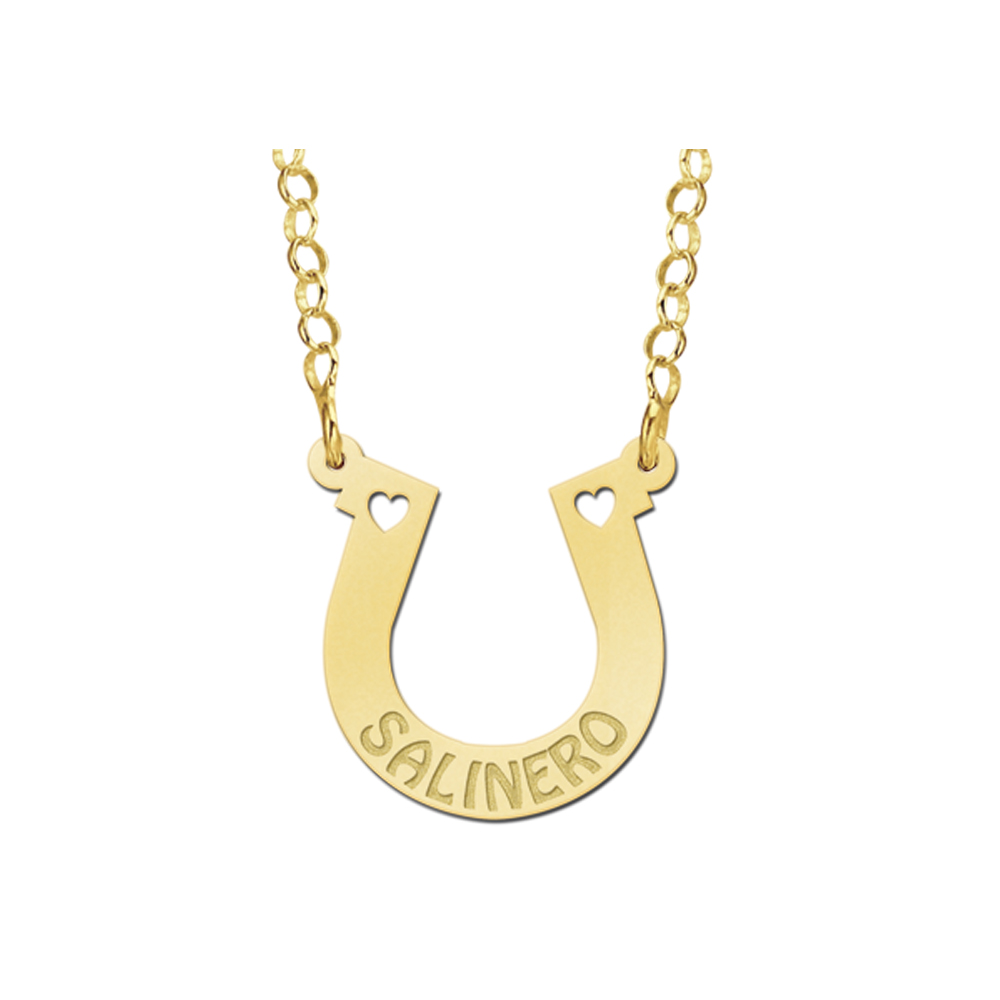 Silver namenecklace horseshoe 1 name