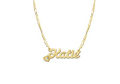 Gold name necklace, model Katie