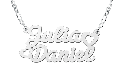 Silver name necklace, model Julia / Daniel