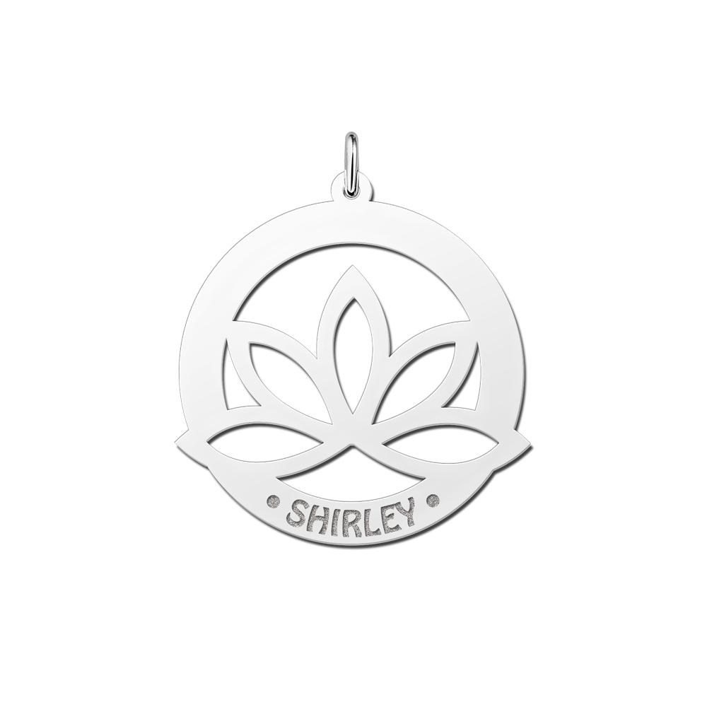 Silver namependant Lotus