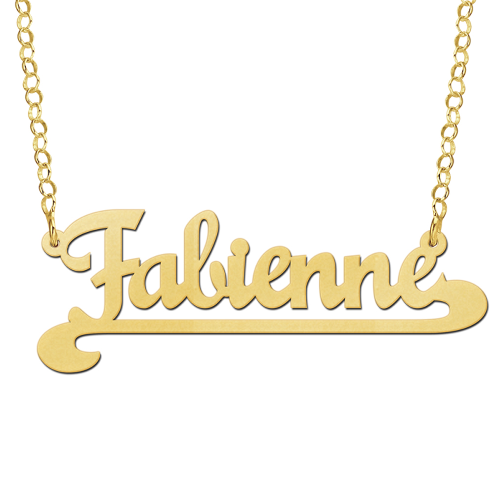Gold name necklace, model Fabiënne