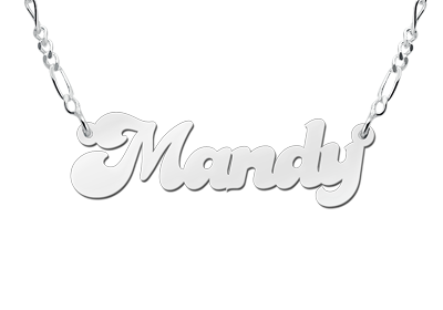 Silver name necklace, model Mandy