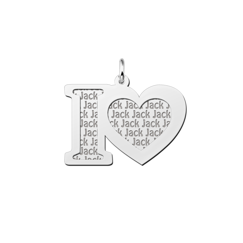 Silver namependant 2-pieces  I Love