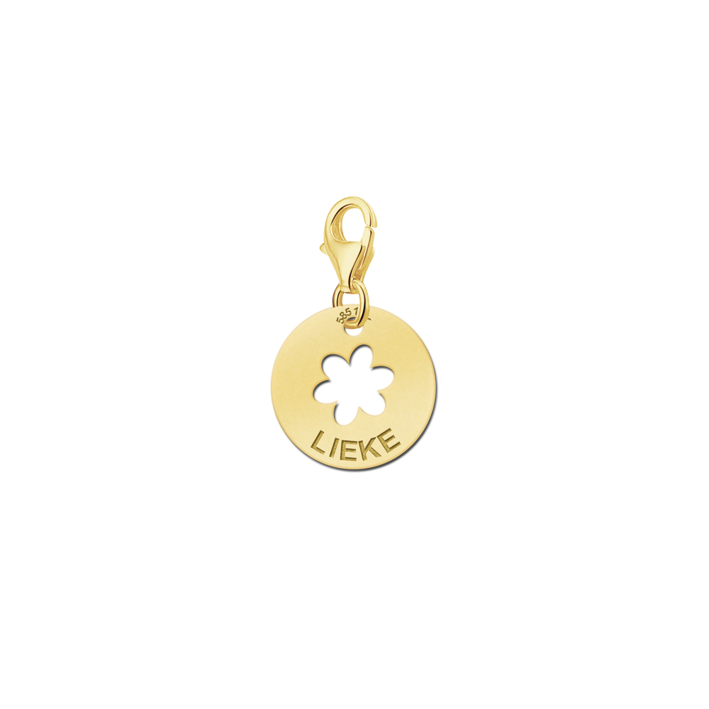 Gold flower name charm