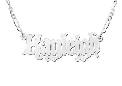 Silver Name Necklace model Kayleigh