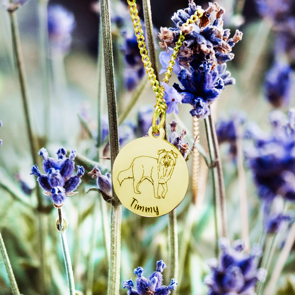 Gold dog pendant Cavalier King Charles Spaniel Gold dog pendant Cavalier King Charles Spaniel