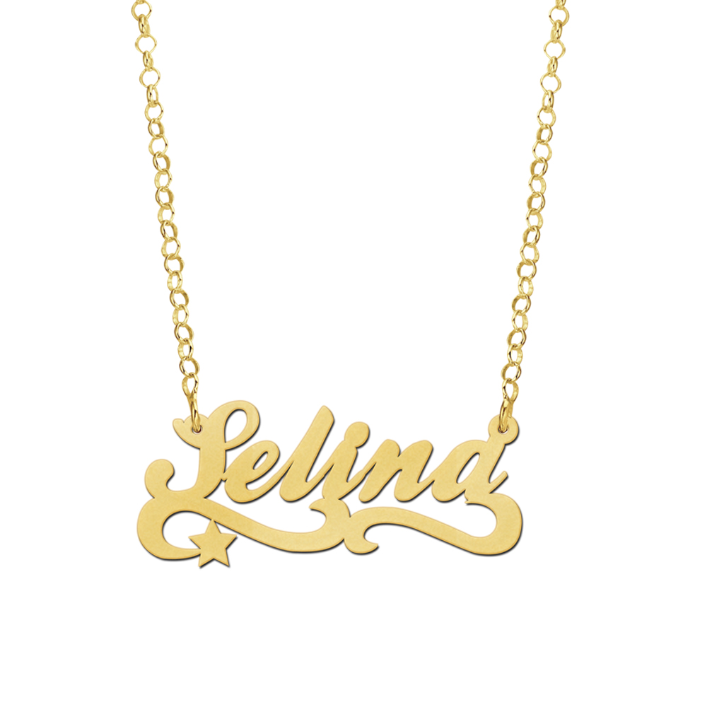 Gold name necklace, model Selina