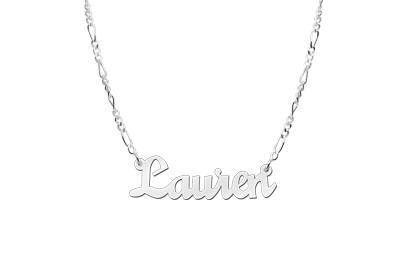 Silver name necklace, model Lauren