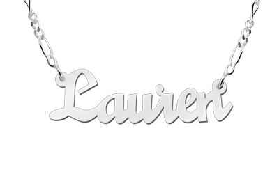 Silver name necklace, model Lauren