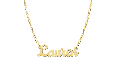 Gold name necklace, model Lauren