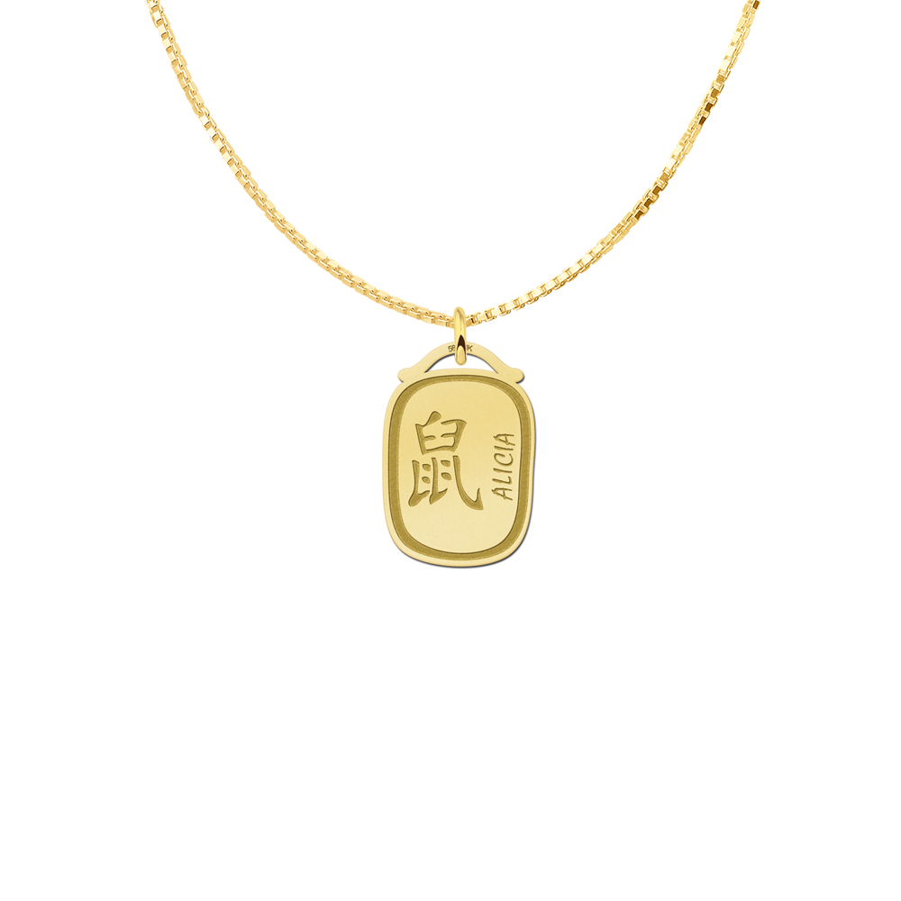 golden zodiac Chinese namependant Rat