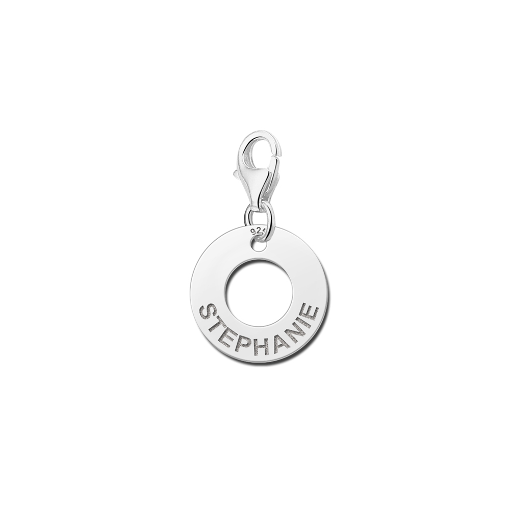Name charm silver, circle