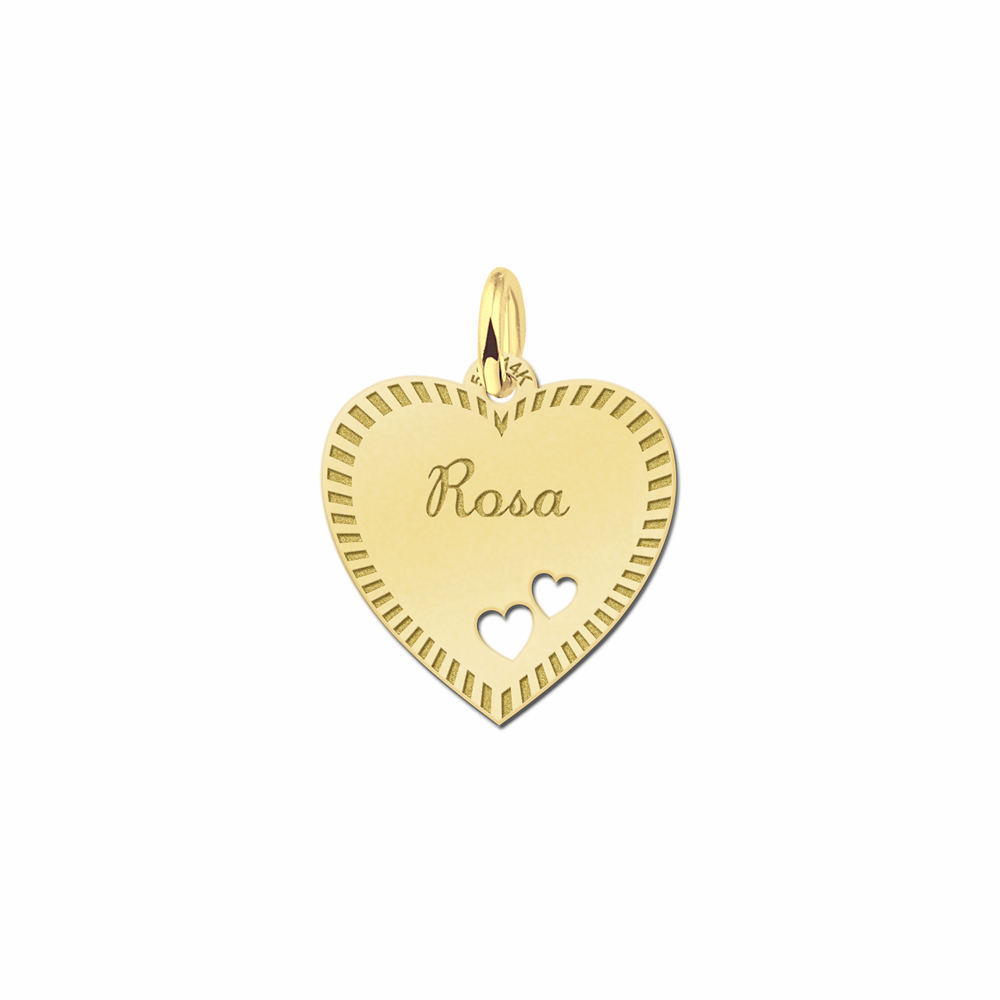 Silver engraved heart nametag design hearts