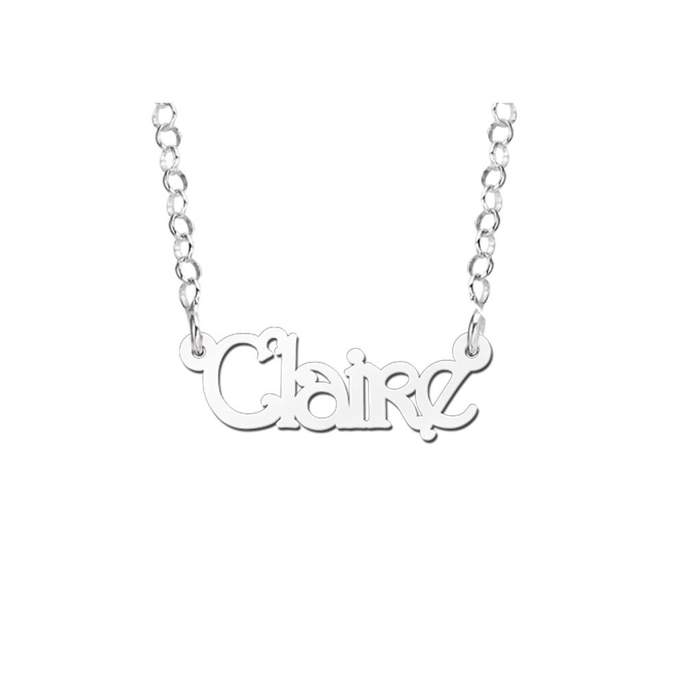 Silver child’s name necklace, model Claire