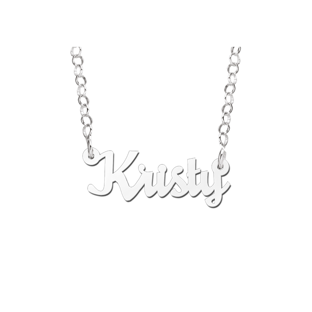 Silver child’s name necklace, model Kristy
