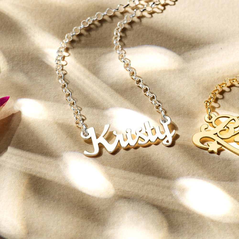 Silver child’s name necklace, model Kristy