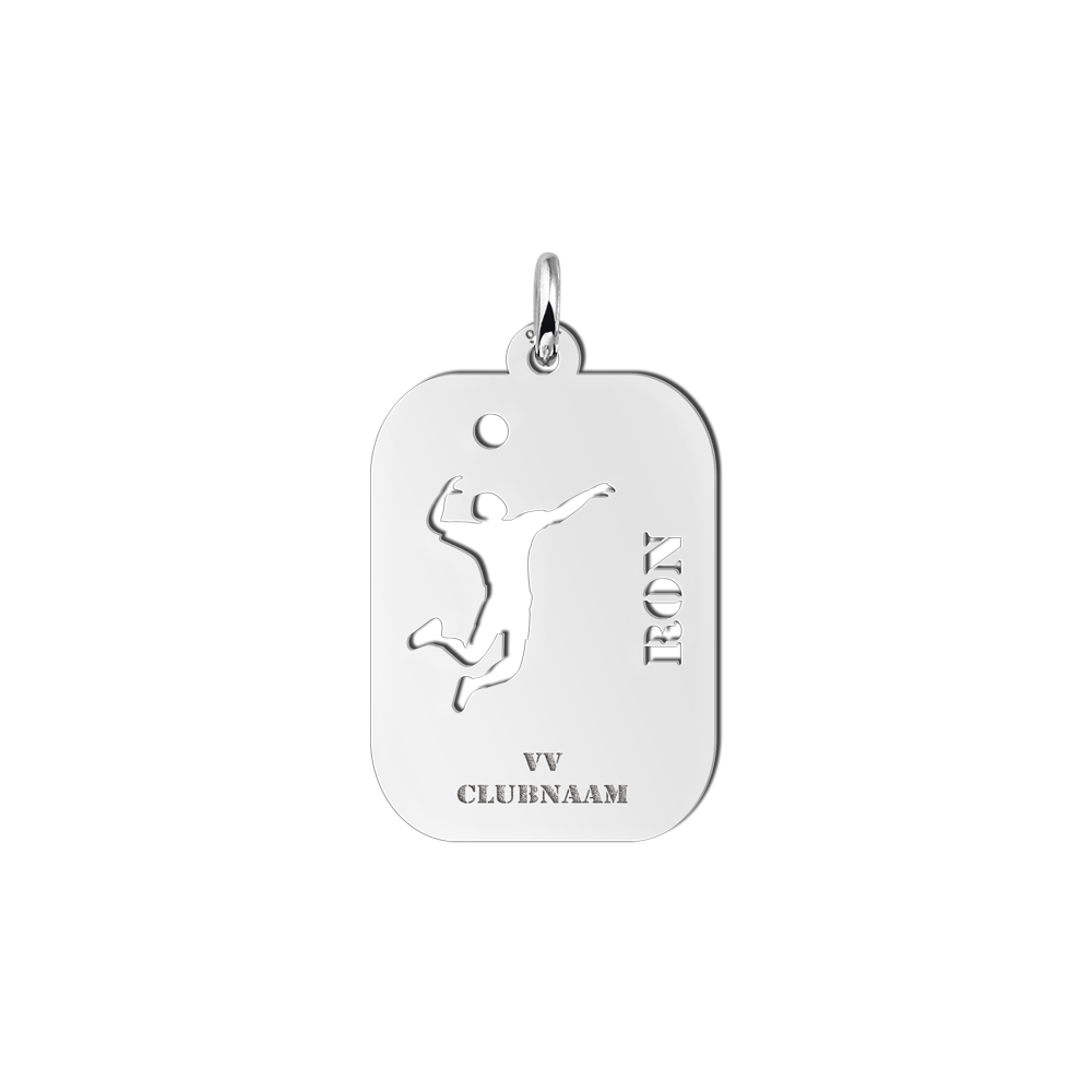 Silver volleyball pendant