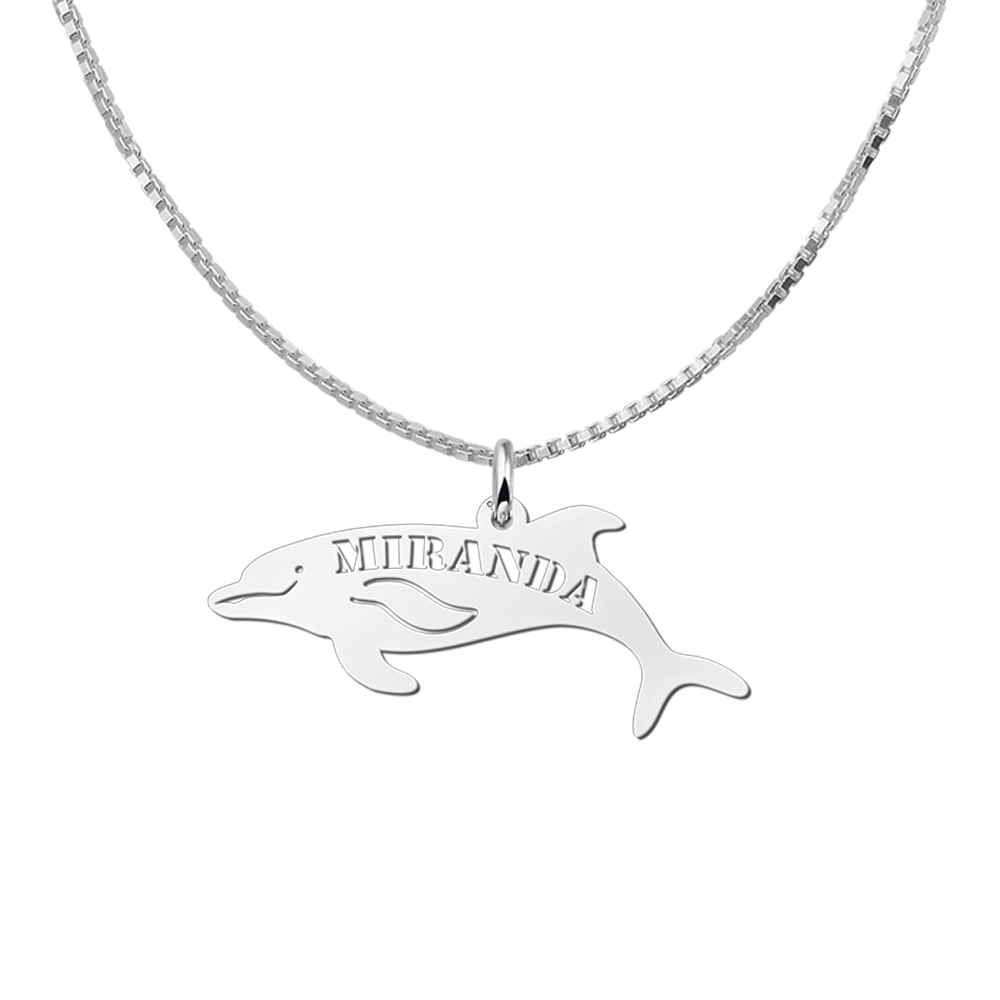 Silver pendant with dolphin