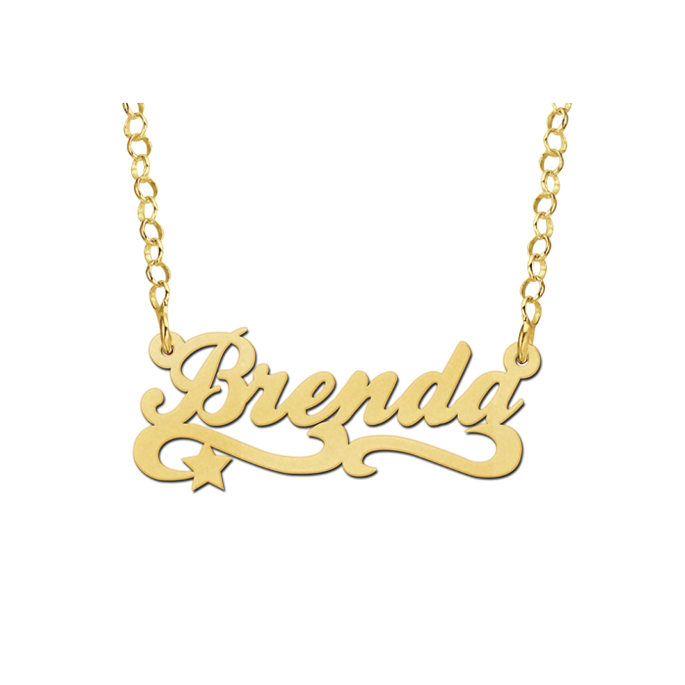 Gold child’s name necklace, model Brenda