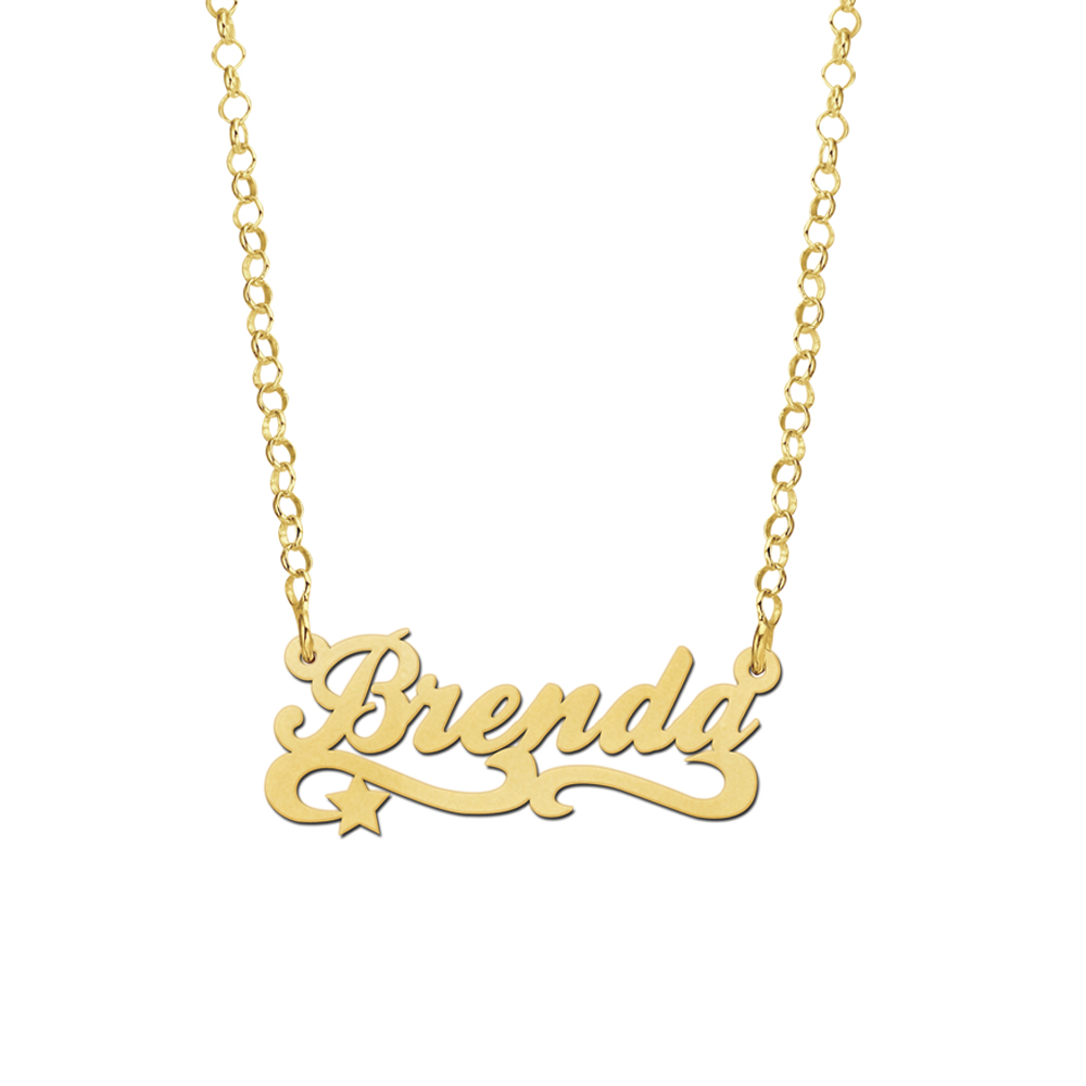 Gold child’s name necklace, model Brenda