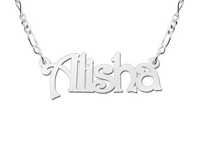 Silver name necklace, model Alisha