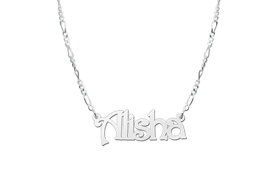 Silver name necklace, model Alisha