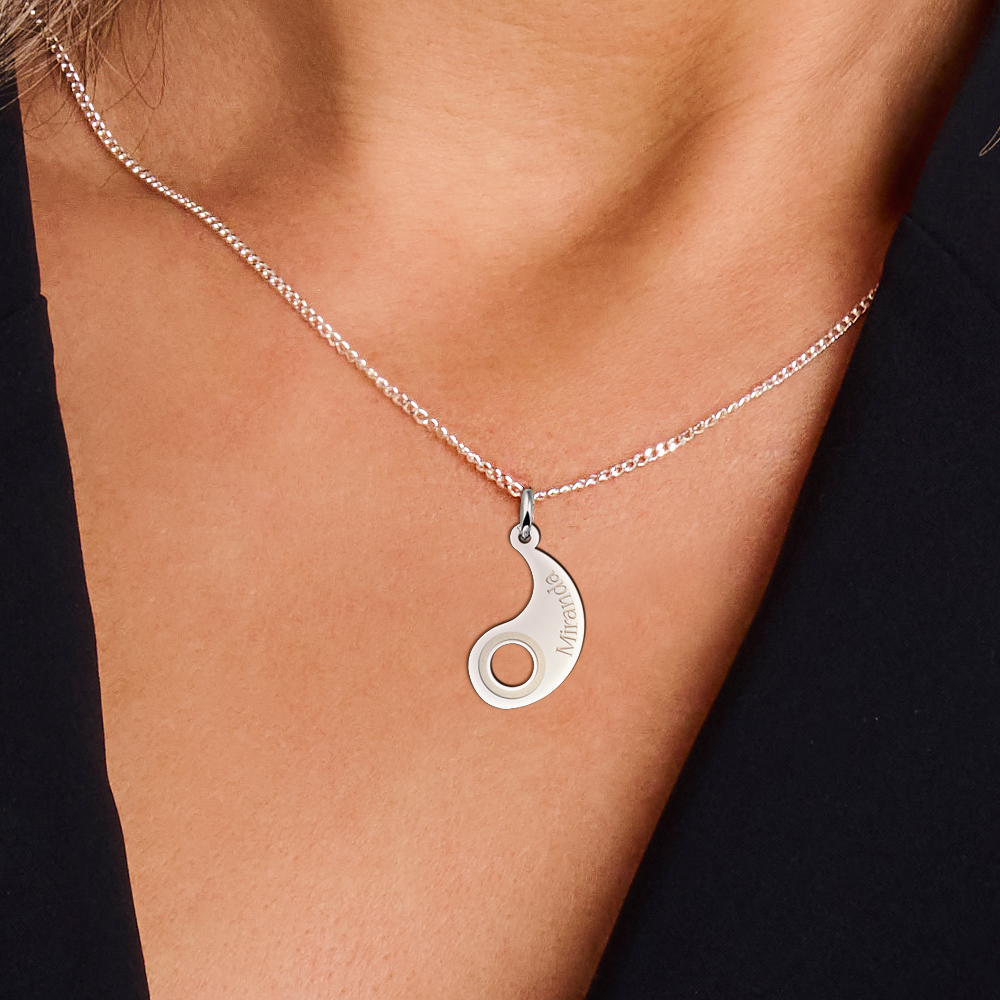 Silver interlocking pendant, YinYang