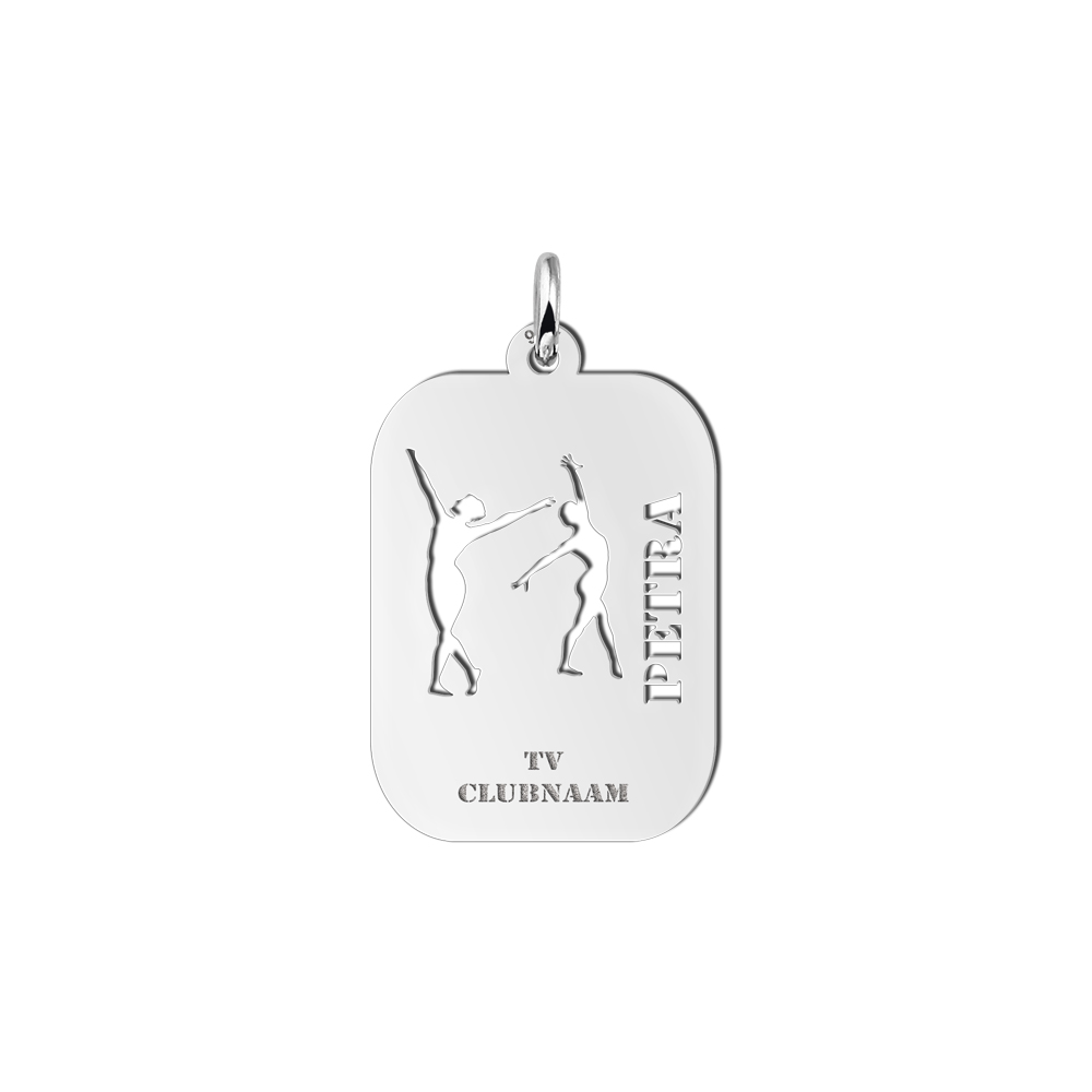 Silver gymnastics pendant