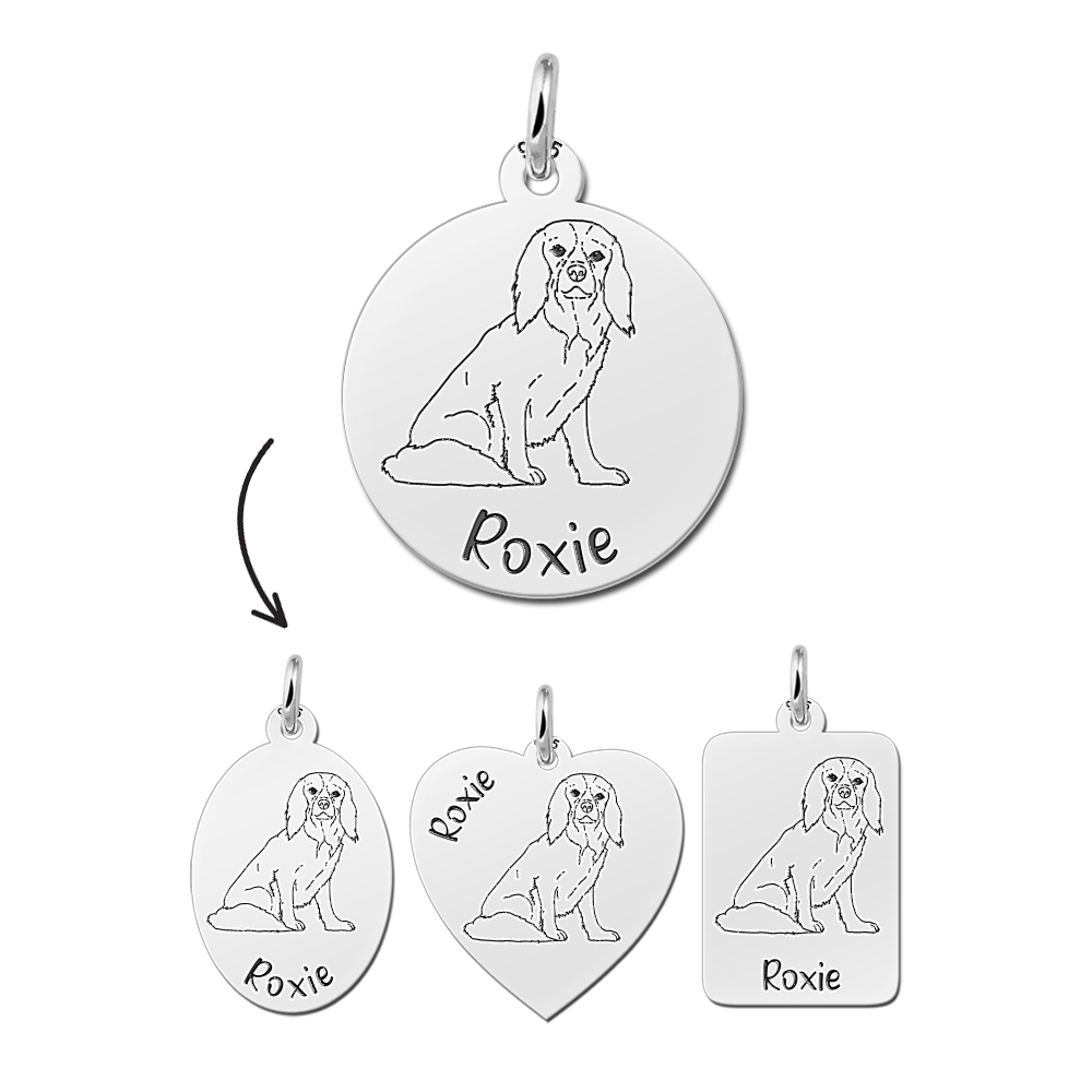 Silver dog pendant Cavalier King Charles Spaniel Silver dog pendant Cavalier King Charles Spaniel